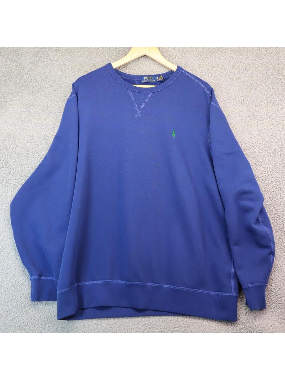 Polo Ralph Lauren Sweater Men XXL Blue Crewneck 2XL Grn Pony